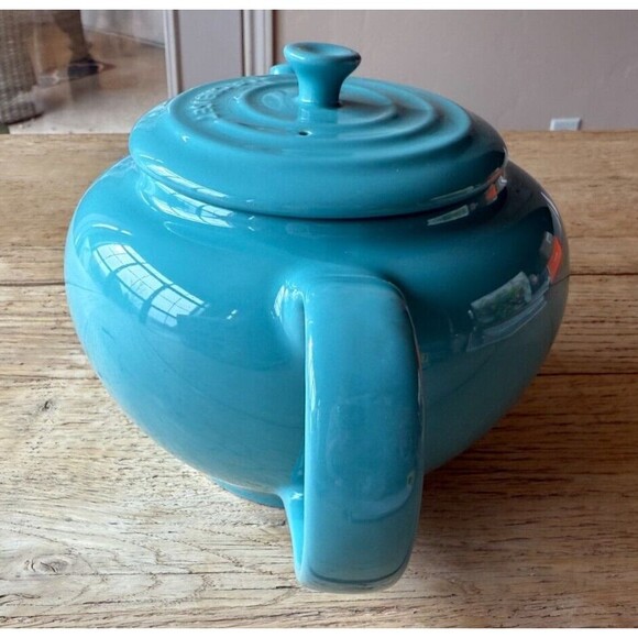 NEW Le Creuset Stoneware Large Round 44oz Teapot w/Infuser Turquoise Bl… - Picture 6 of 15